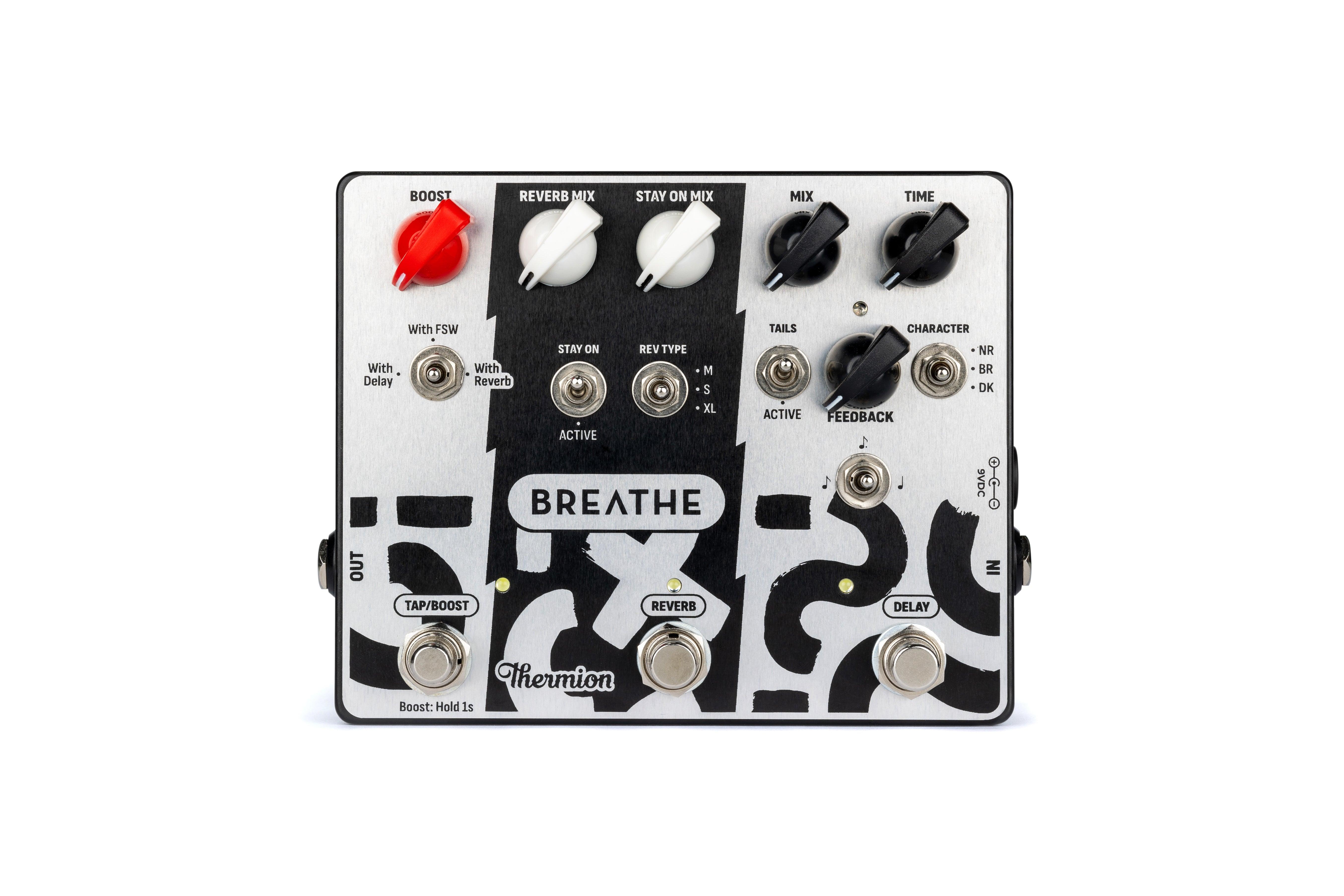 Thermion Breathe Tap Delay, Dual Reverb & Boost Effects Pedal Aurora Music Works